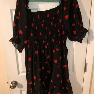 Black and Red Heart mini dress